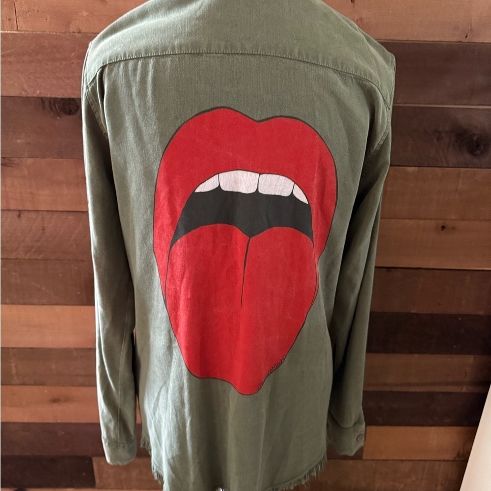 Lauren Moshi button down Shirt with Eagle Patch - Picture 2 of 4